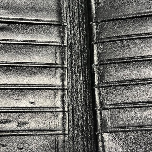 VTG Buxton Black Cowhide Leather Trifold Wallet Credit Card Slots 5.5"x3.25" - Picture 13 of 16